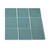 Contempo Turquoise Frosted 2 x 2 Glass Tiles Tile Sample