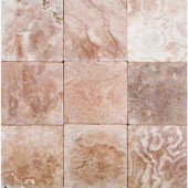 English Walnut 4 in. x 4 in. Tumbled Travertine Floor & Wall Tile-DISCONTINUED