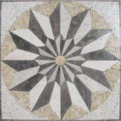 Venti Blend Medallion 24 in. x 24 in. Tumbled Marble Mesh Mounted Mosaic Tile