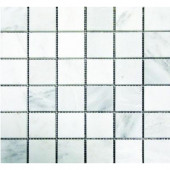 Greecian White 12 in.x 12 in. x 10 mm Honed Marble Mesh-Mounted Mosaic Tile