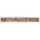 Indonesian Sumatra Red 4 in. x 39 in. x 6.35 mm Pebble Border Mesh-Mounted Mosaic Tile (9.74 sq. ft. / case)