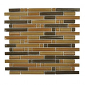 Ginger Glaze Pencil 12 in. x 12 in. Tan Glass Mosaic Tile-DISCONTINUED