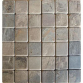 Rustique Earth 12 in. x 12 in. x 10 mm Tumbled Slate Mesh-Mounted Mosaic Tile (10 sq. ft. / case)