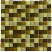 Tea Leaf Medley 12 in. x 12 in. x 8 mm Glass Mosaic Wall Tile