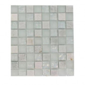 Emerald Bay Blend Squares 1/2 in. x 1/2 in. Marble And Glass Tiles Squares - 6 in. x 6 in. Floor and Wall Tile Sample