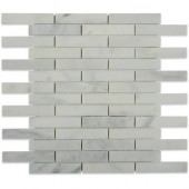 Oriental Sculpture 12 in. x 12 in.x 8 mm Marble Mosaic Floor and Wall Tile