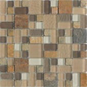 No Ka 'Oi Paia-Pa420 Stone And Glass Blend Mesh Mounted Floor and Wall Tile - 3 in. x 3 in. Tile Sample