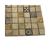Tapestry Hydraneum Mixed Material with Silver Deco Floor and Wall Tile Sample