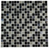 Metallic Blend 12 in. x 12 in. x 8 mm Marble and Glass Mosaic Floor and Wall Tile