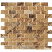 Jade 13 in. x 13 in. x 8-1/2 mm Ochre Porcelain Mesh-Mounted Mosaic Floor and Wall Tile