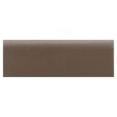 Semi-Gloss Artisan Brown 2 in. x 6 in. Ceramic Bullnose Wall Tile-DISCONTINUED