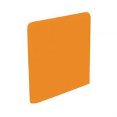 Color Collection Bright Tangerine 3 in. x 3 in. Ceramic Surface Bullnose Corner Wall Tile-DISCONTINUED