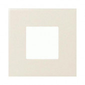 Fashion Accents Almond 4-1/4 in. x 4-1/4 in. Ceramic Square-Insert Accent Wall Tile