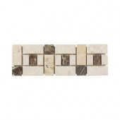 Biscotti Creama Emperador 4 in. x 12 in. Marble Travertine Floor Wall Accent