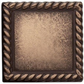 2 in. x 2 in. Cast Metal Rope Dot Classic Bronze Tile (10 pieces / case) - Discontinued