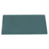Contempo Turquoise Frosted 3 in. x 6 in. x 8 mm Glass Subway Tile