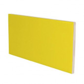 Color Collection Bright Yellow 3 in. x 6 in. Ceramic Surface Bullnose Wall Tile-DISCONTINUED