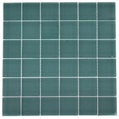 Contempo Turquoise Frosted 12 in. x 12 in. x 8 mm Glass Mosaic Floor and Wall Tile