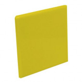 Color Collection Bright Yellow 4-1/4 in. x 4-1/4 in. Ceramic Surface Bullnose Corner Wall Tile-DISCONTINUED
