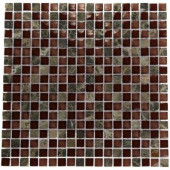 Whiskey Blend 12 in. x 12 in. x 8 mm Marble And Glass Mosaic Floor and Wall Tile