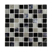 Metallic Carved Hail Blend 1/2 in. x 1/2 in. Marble and Glass Tiles - 6 in. x 6 in. X 8 mmTile Sample