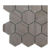Athens Grey Hexagon Polished Marble Floor and Wall Tile Sample