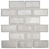 Carrara Beveled 2 x 4/12 in. x 12 in. x 10 mm Marble Mosaic Wall Tile