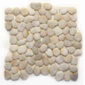 Anatolia Honed White Onyx 12 in. x 12 in. x 12.7mm Natural Stone Pebble Mesh-Mounted Mosaic Tile (10 sq. ft./case)