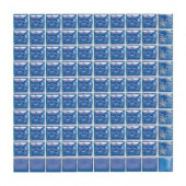 Sonterra Glass Navy Blue Iridescent 12 in. x 12 in. x 6 mm Glass Sheet Mounted Mosaic Wall Tile