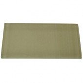 Contempo Khaki Polished Glass Tile - 3 in. x 6 in. Tile Sample-DISCONTINUED