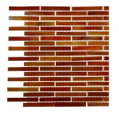 Matchstix Fire Glass Tile - 6 in. x 6 in. Floor and Wall Tile Sample