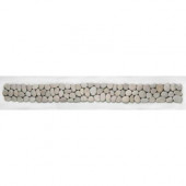 River Rock Brookstone 4 in. x 39 in. Natural Stone Pebble Border Mosaic Floor and Wall Tile (9.74 sq. ft./case)