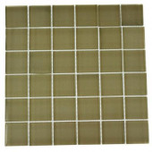 12 in. x 12 in. Contempo Cream Polished Glass Tile-DISCONTINUED
