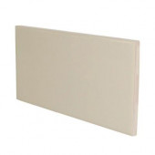 Color Collection Bright Fawn 3 in. x 6 in. Ceramic Surface Bullnose Wall Tile-DISCONTINUED