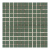 Maracas Green Leaf 12 in. x 12 in. x 8 mm Frosted Glass Mesh-Mounted Mosaic Wall Tile