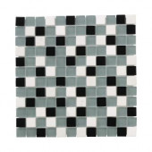 Nordic Carrara Mosaic 12 in. x 12 in. x 8 mm Glass Slate Mosaic Floor/Wall Tile