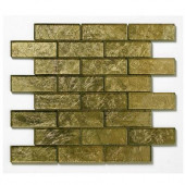 Folia Glass Golden Willow 12 in. x 12 in. x 6.35 mm Gold Glass Mesh-Mounted Mosaic Wall Tile (10 sq.ft./case)