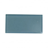 Contempo Turquoise Frosted Glass Tile Sample