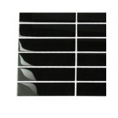 Contempo Classic Black Polished Glass - 6 in. x 6 in. Tile Sample-DISCONTINUED