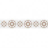 Jubilation Copper Border 117.5 in. x 4 in. Glass Wall and Light Residential Floor Mosaic Tile