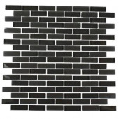 Contempo Smoke Gray Brick Glass 12 in. x 12 in. x 8 mm Floor and Wall Tile