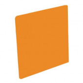 Color Collection Bright Tangerine 4-1/4 in. x 4-1/4 in. Ceramic Surface Bullnose Corner Wall Tile-DISCONTINUED