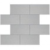 Contempo 3 in. x 6 in. Bright White Frosted Glass Tile