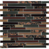 Spectrum Baltic Brown-1660 Granite And Glass Blend Mesh Mounted Floor and Wall Tile - 2 in. x 12 in. Tile Sample