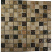 Roman Selection Side Saddle With Deco 12 in. x 12 in. x 8 mm Glass Mosaic Floor and Wall Tile