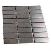 Stainless Steel 1/2 in. x 2 in. Metal Tile Stacked Pattern Tile Sample