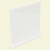 Color Collection Matte Snow White 4-1/4 in. x 4-1/4 in. Ceramic Stackable Right Cove Base Wall Tile-DISCONTINUED