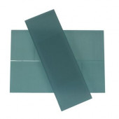 Contempo 4 in. x 12 in. x 8 mm Blue Gray Frosted Glass Floor and Wall Tile