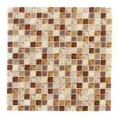 Vintage Merlot 12 in. x 12 in. x 8 mm Glass Onyx Mosaic Wall Tile