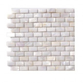 Pitzy Brick Castel Del Monte White Pearl Tile Mini Brick Pattern - 6 in. x 6 in. x 8 mm Floor and Wall Tile Sample